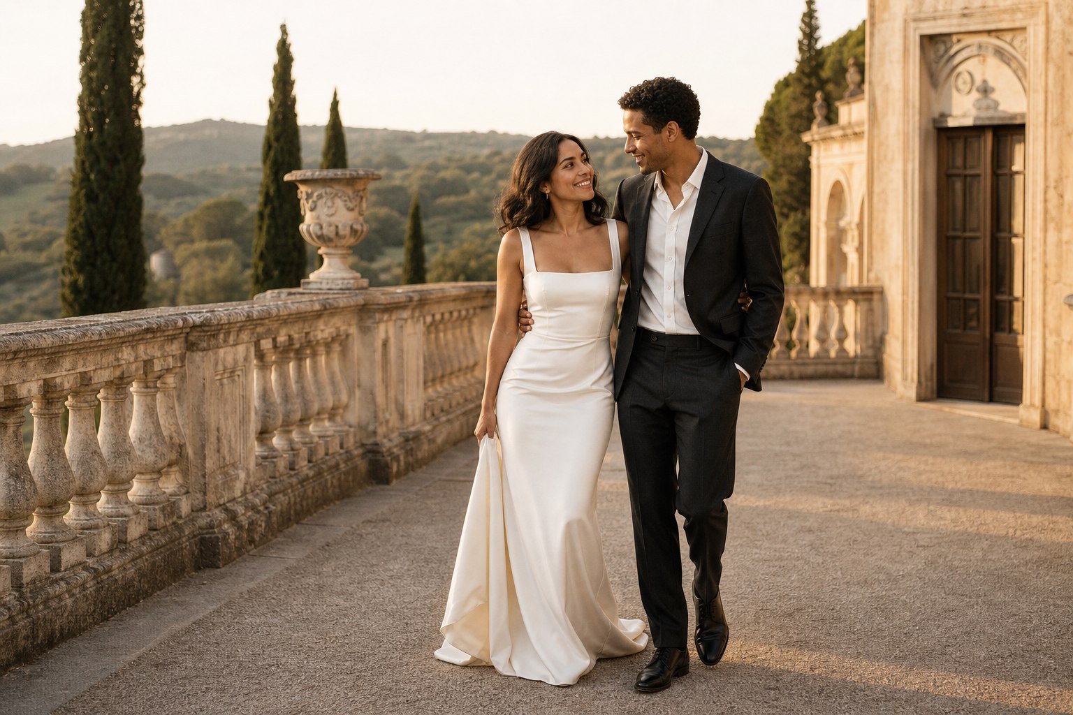 Tuscan Summer wedding-photo possibility with a fictional example couple